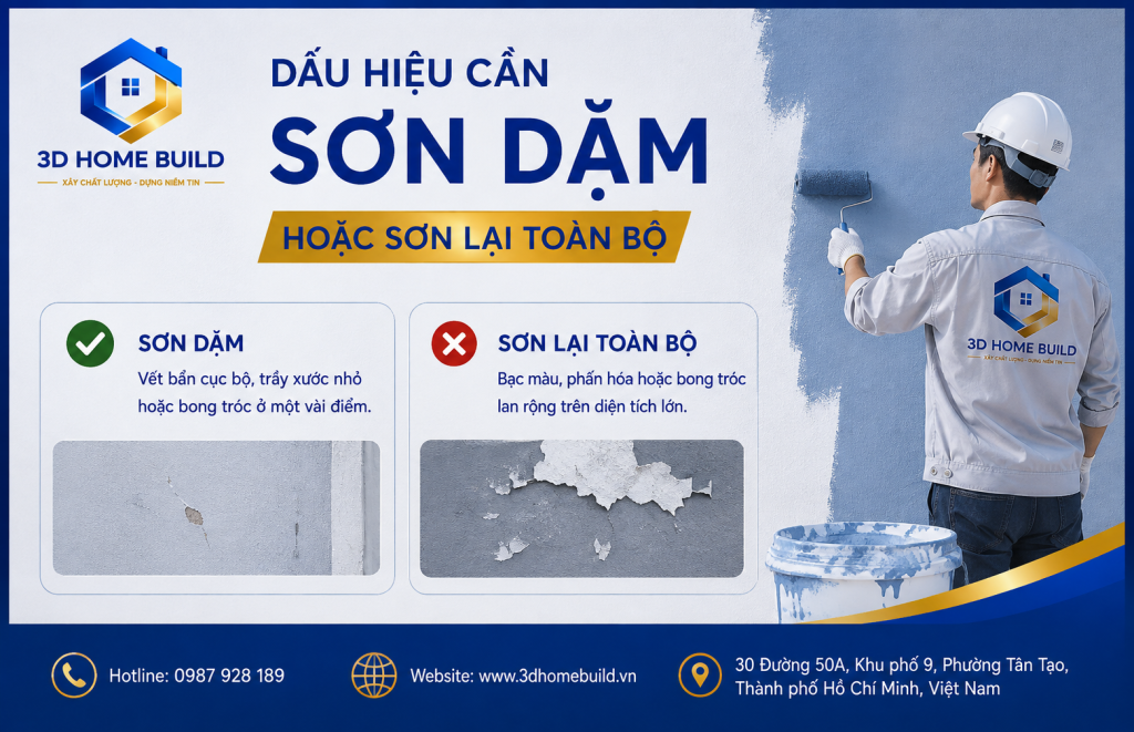 3D HOME BUILD_Dấu hiệu cần sơn dặm