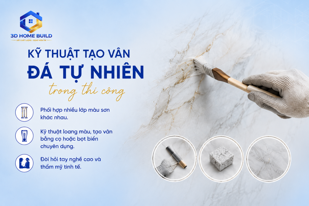 3D HOME BUILD_Kỹ thuật tạo vân đá tự nhiên trong thi công