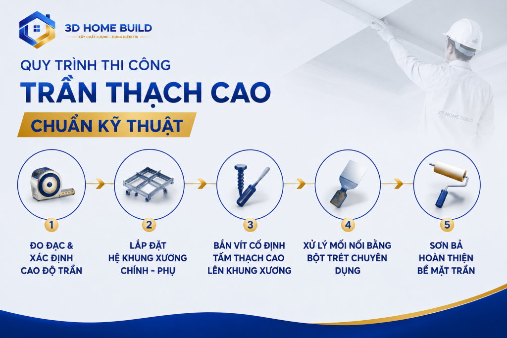 3D HOME BUILD_Quy trình thi công trần thạch cao