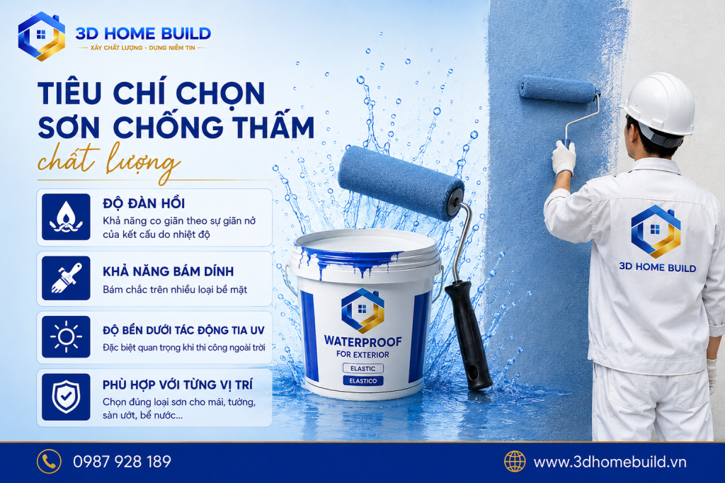 3D HOME BUILD_Tiêu chí chọn sơn chống thấm chất lượng
