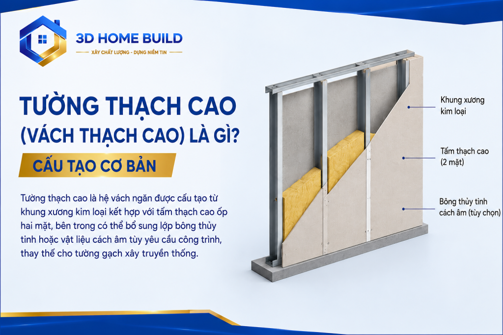 3D HOME BUILD_Tường thạch cao là gì