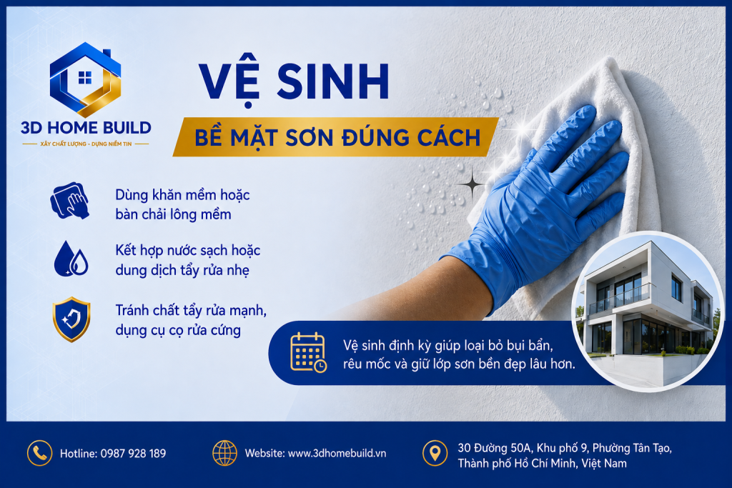 3D HOME BUILD_Vệ sinh bề mặt sơn đúng cách