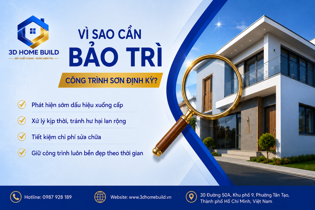 3D HOME BUILD_Vì sao cần bảo trì công trình sơn định kỳ